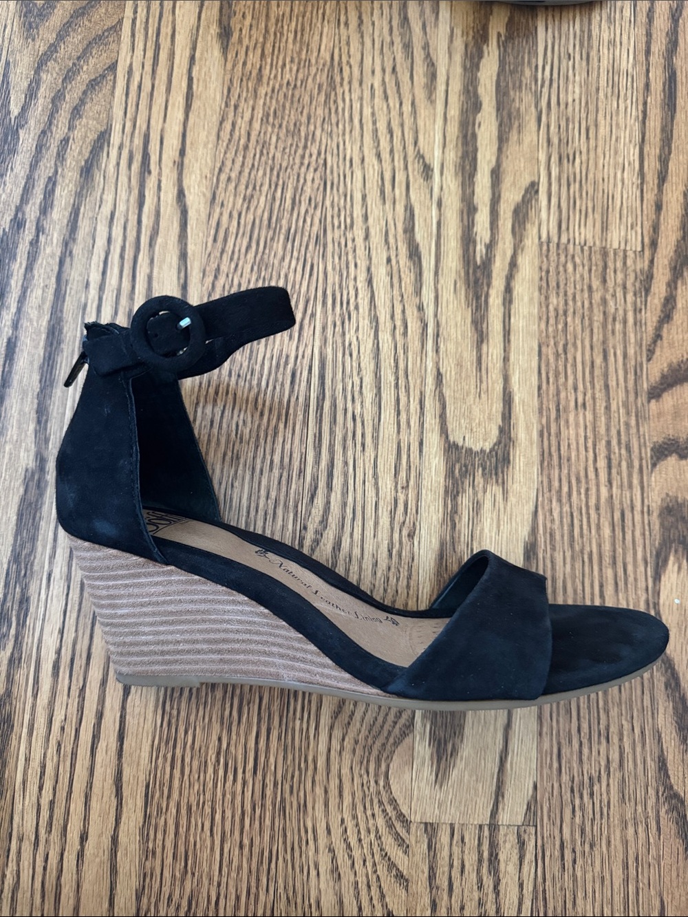 Söfft Black Suede Ankle-Strap Wedges - Picture 5 of 15